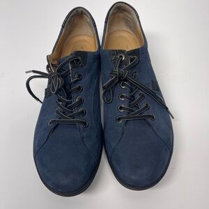 Hartjes Women's Lace Up Leather Oxford Nubuck Suede Sneaker Shoes Navy US 8.5